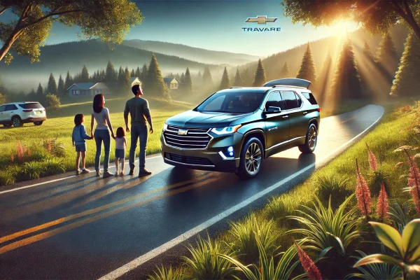 2024 Traverse 2024 Traverse exterior design Chevrolet Traverse family SUV Modern SUV photography SUV with scenic background High-resolution SUV image 2024